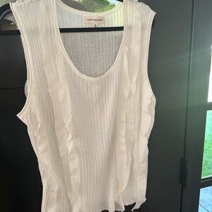 Lucky Brand Ruffled White Top